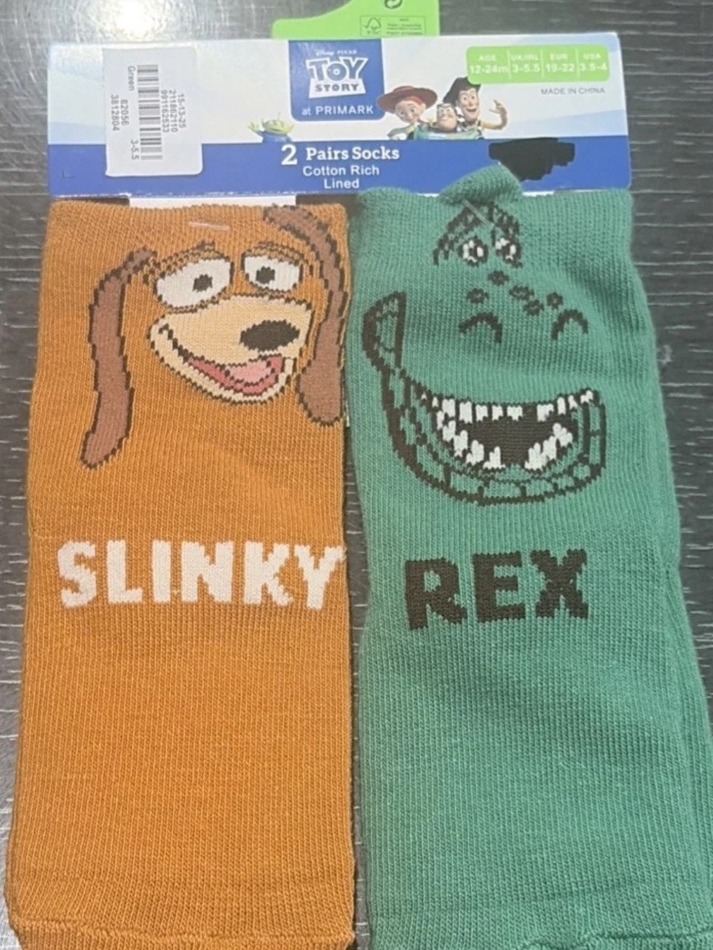 Pixar Baby 2-Pair Toy Story Socks 12-24 Months Toddler Primark Exclusive New
